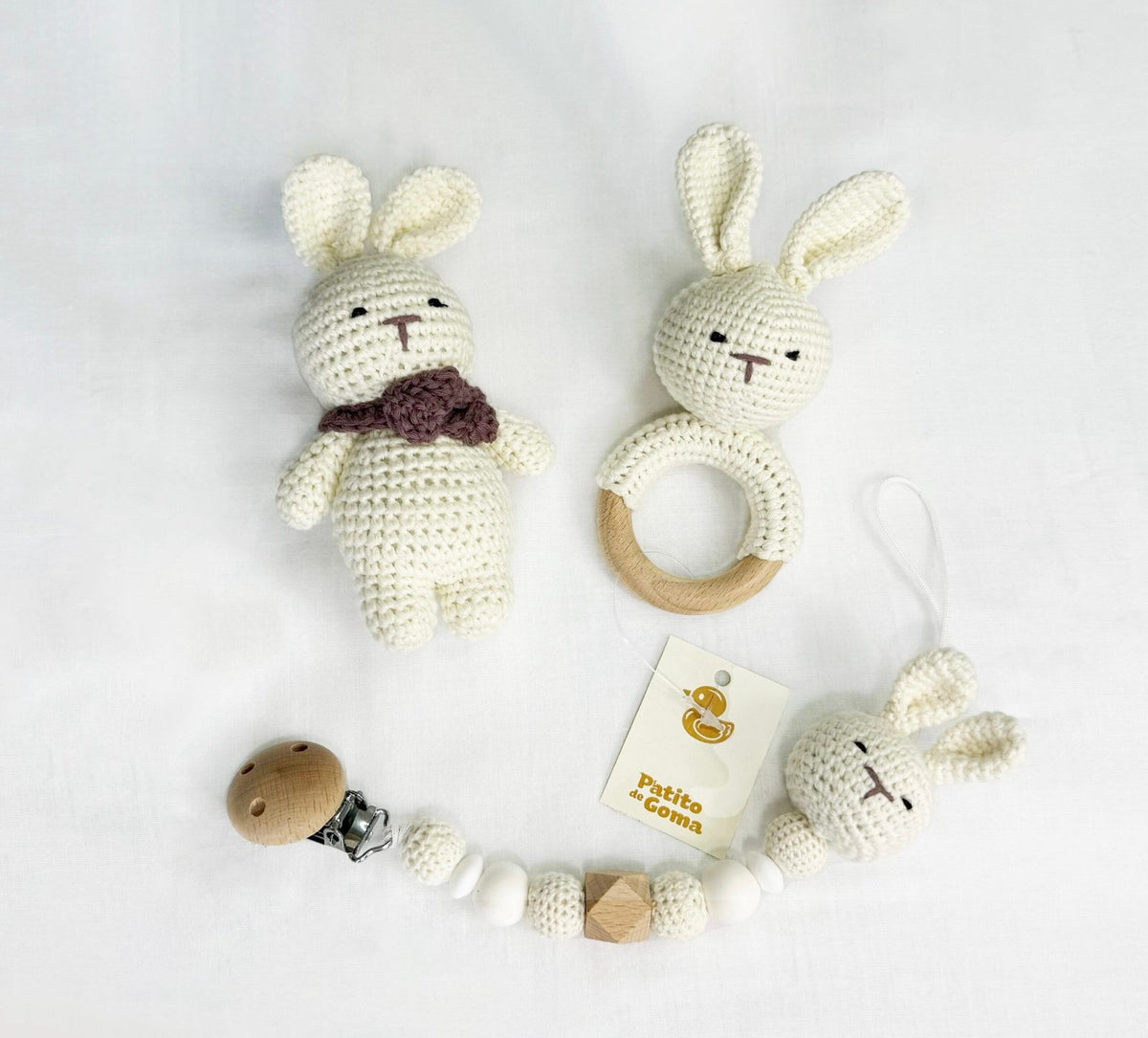 Caja Regalo Conejo Crochet 3 Piezas
