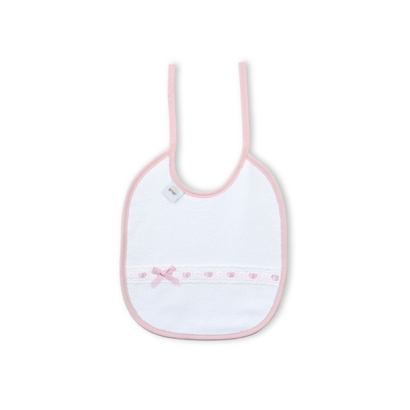 Babero Durban Pique Cuadrado Rosa