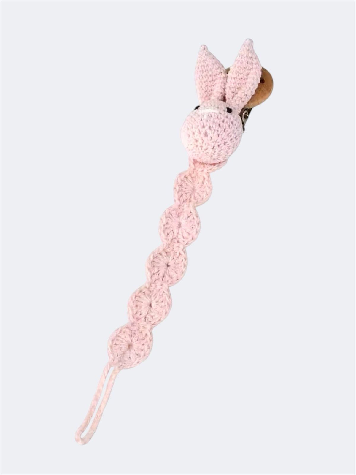 Clip Chupon Tejido Crochet Conejo